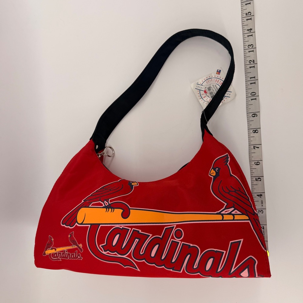 MLB Shoulder Bag Womens Red St. Louis Cardinals Blowout Purse Hobo Logo NWT - Picture 6 of 9
